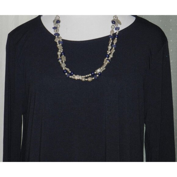 Zenana Premium size 3X little black stretch blend dress long sleeved pull over - Picture 4 of 6